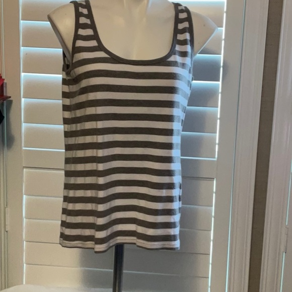 Austin Clothing Co. Gray and White Striped Tank Top - Picture 1 of 6